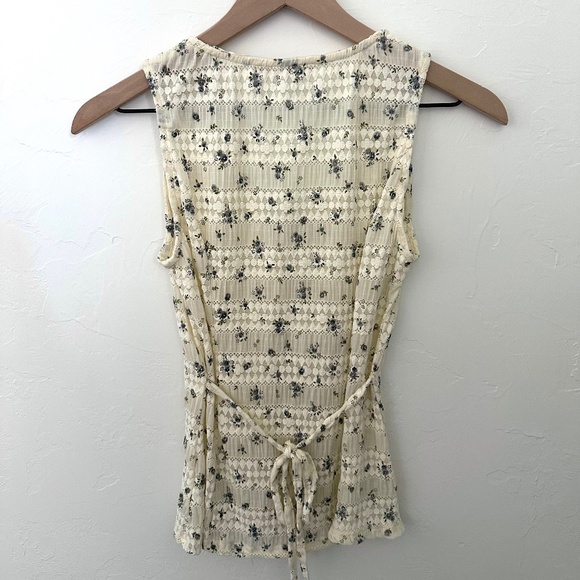Beige Floral Tank Vest for Layering - Picture 2 of 2